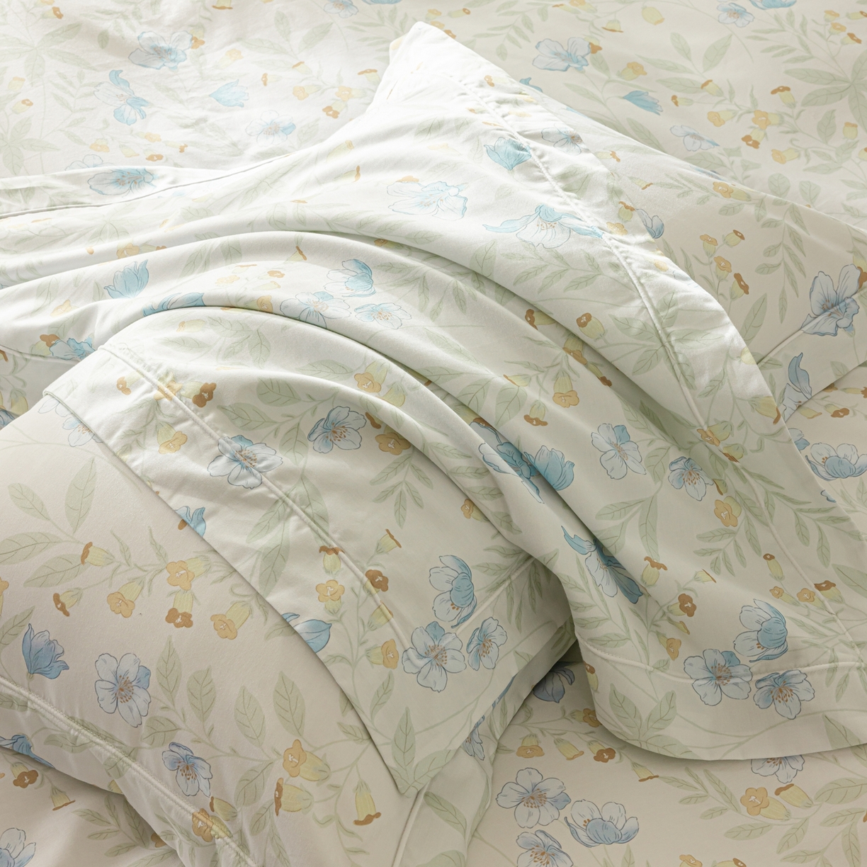 91家纺网 家纺一手货源 找家纺 莱豫家纺 2026新款50s阿克苏长绒棉数码印花四件套 宛春兰