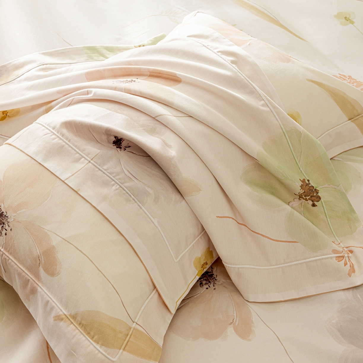 91家纺网 家纺一手货源 找家纺 莱豫家纺 2026新款50s阿克苏长绒棉数码印花四件套 诗韵