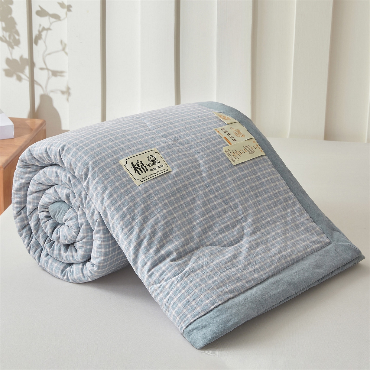 91家纺网 家纺一手货源 找家纺 （总）招财星家纺 2026新款A类无印风100%新疆棉花夏被纯棉夏凉被空调被子薄被芯棉花被四件套