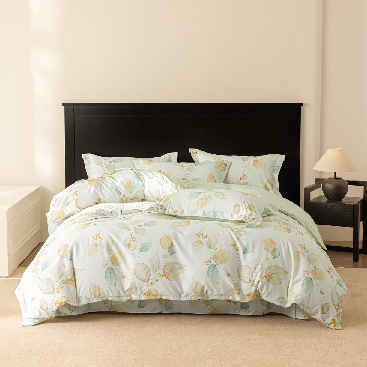 莱豫家纺 2026新款50s阿克苏长绒棉数码印花四件套 佳昕