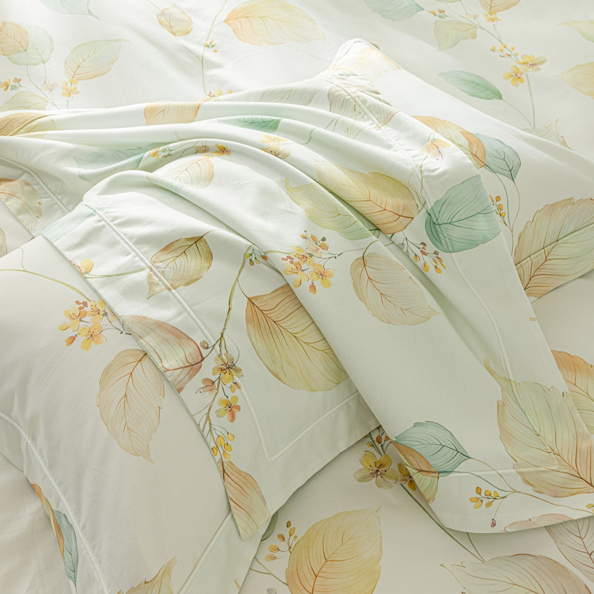 91家纺网 家纺一手货源 找家纺 莱豫家纺 2026新款50s阿克苏长绒棉数码印花四件套 佳昕