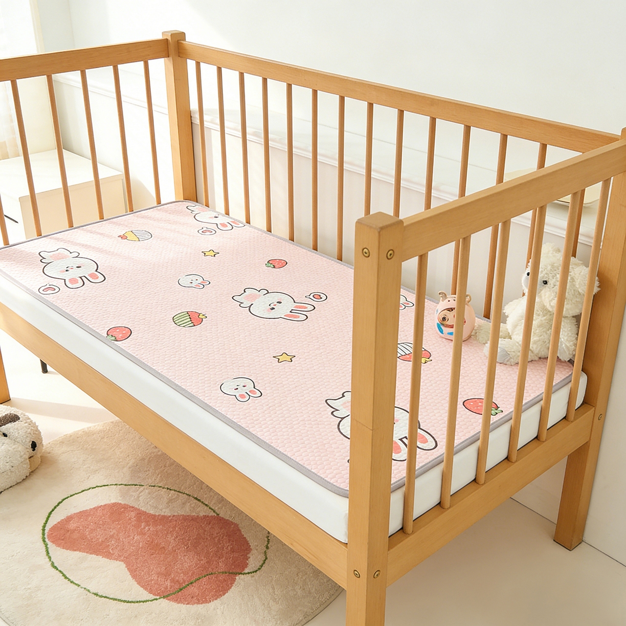 91家纺网 家纺一手货源 找家纺 （总）奇丝雅 2026新款A类母婴级婴儿凉感冰豆豆凉席儿童新生小宝宝床幼儿园床拼接床冰丝席