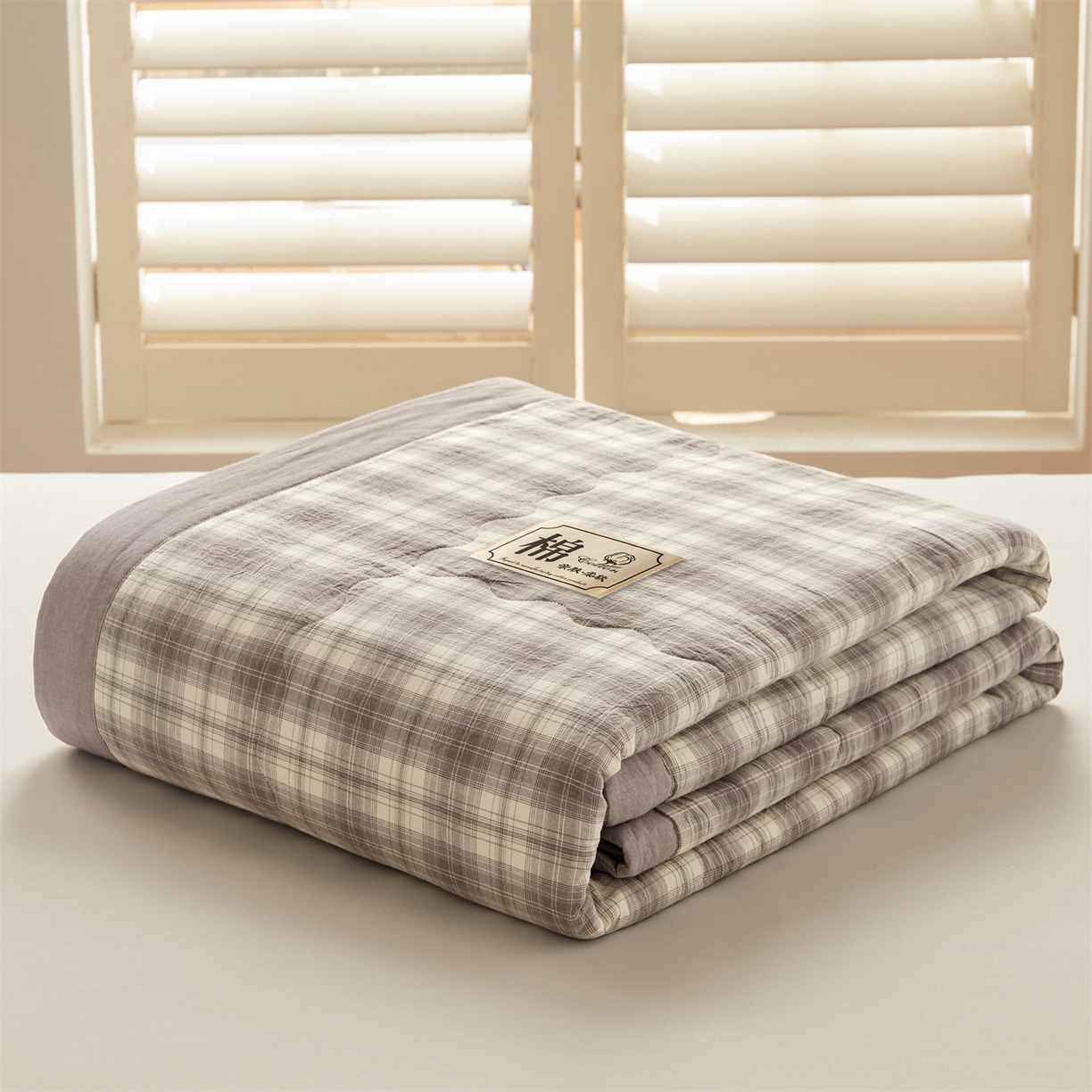 91家纺网 家纺一手货源 找家纺 招财星家纺 2026新款A类无印风100%新疆棉花夏被纯棉夏凉被空调被子薄被芯棉花被四件套 格雅-灰