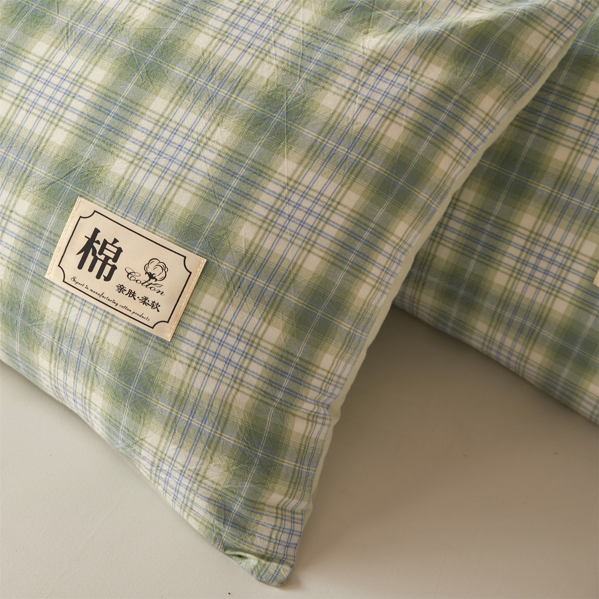 91家纺网 家纺一手货源 找家纺 招财星家纺 2026新款A类无印风100%新疆棉花夏被纯棉夏凉被空调被子薄被芯棉花被四件套 格雅-绿