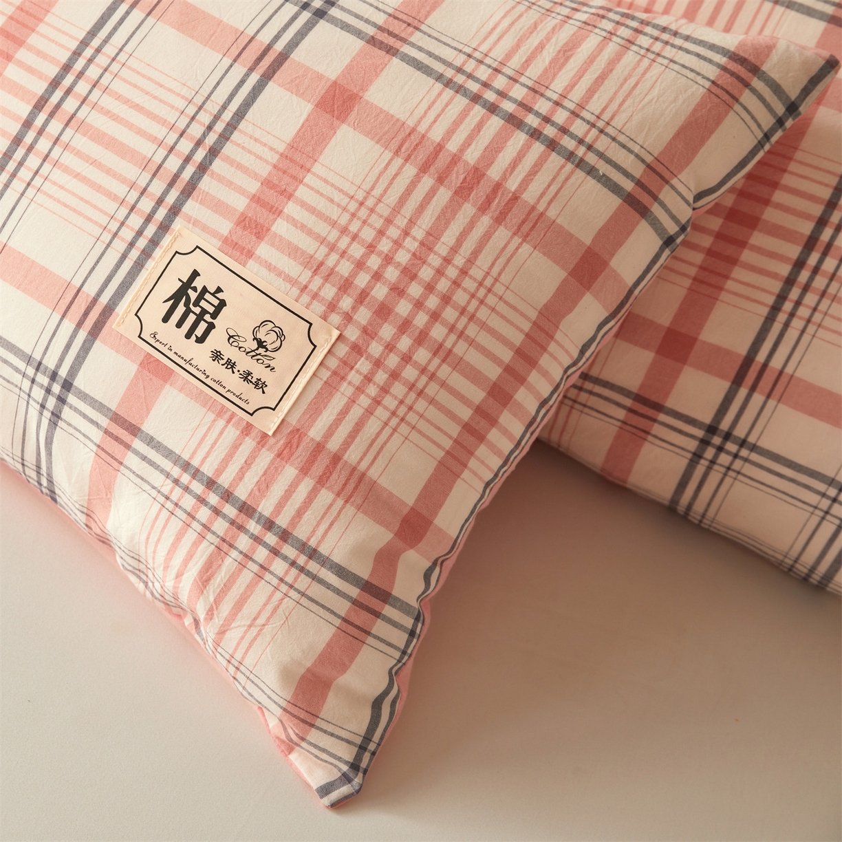 91家纺网 家纺一手货源 找家纺 招财星家纺 2026新款A类无印风100%新疆棉花夏被纯棉夏凉被空调被子薄被芯棉花被四件套 格韵-粉