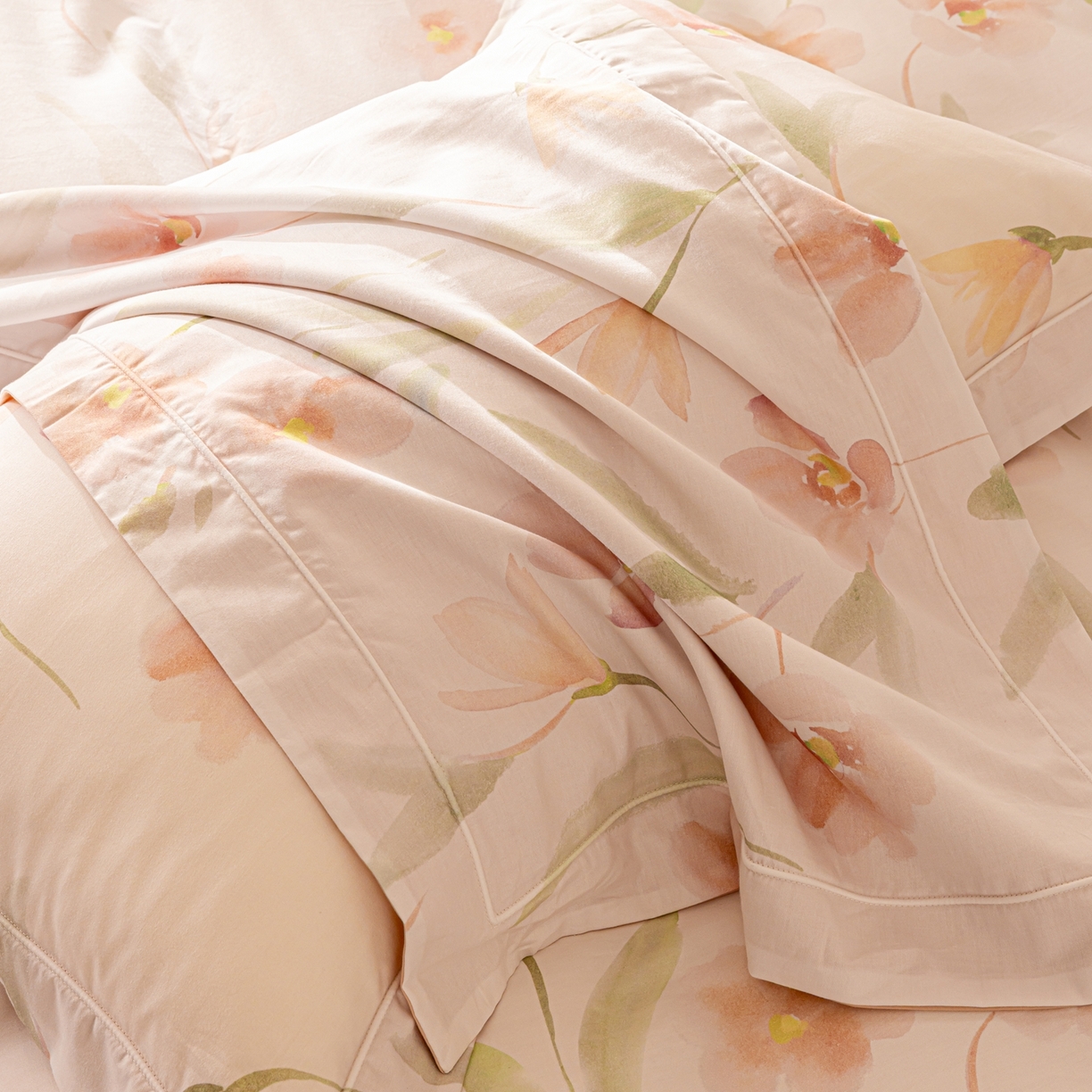 91家纺网 家纺一手货源 找家纺 莱豫家纺 2026新款50s阿克苏长绒棉数码印花四件套 安婉