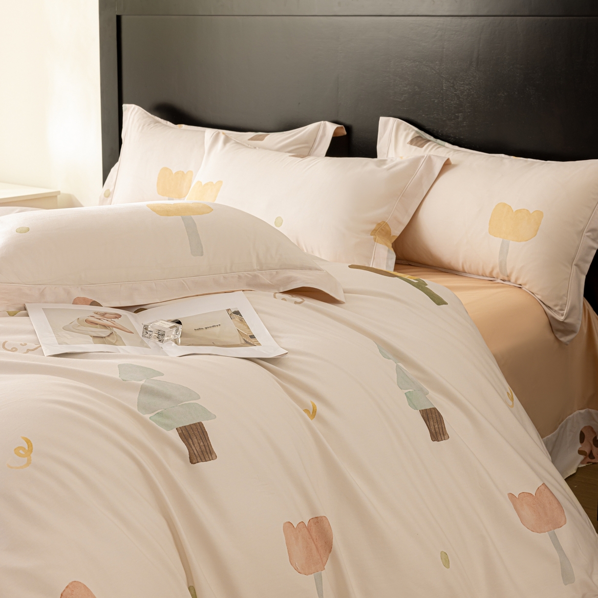 91家纺网 家纺一手货源 找家纺 莱豫家纺 2026新款50s阿克苏长绒棉数码印花四件套 艾弗里