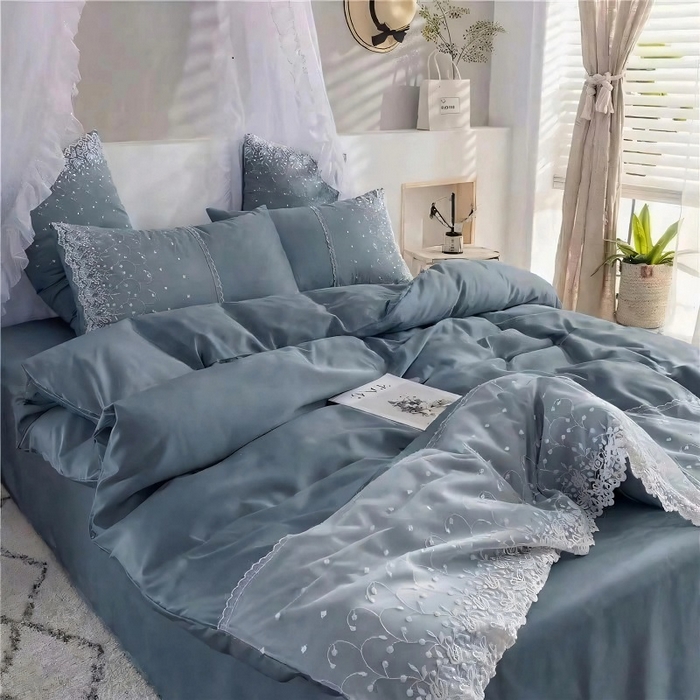 91家纺网 家纺一手货源 找家纺 （总）韩秀 2026新款水洗真丝四件套-甜馨系列