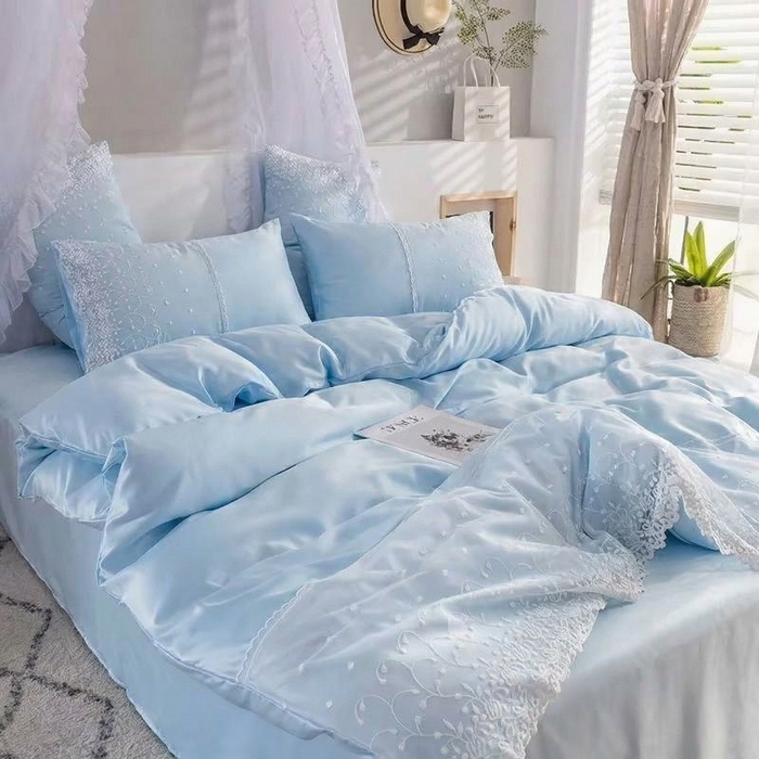 91家纺网 家纺一手货源 找家纺 （总）韩秀 2026新款水洗真丝四件套-甜馨系列