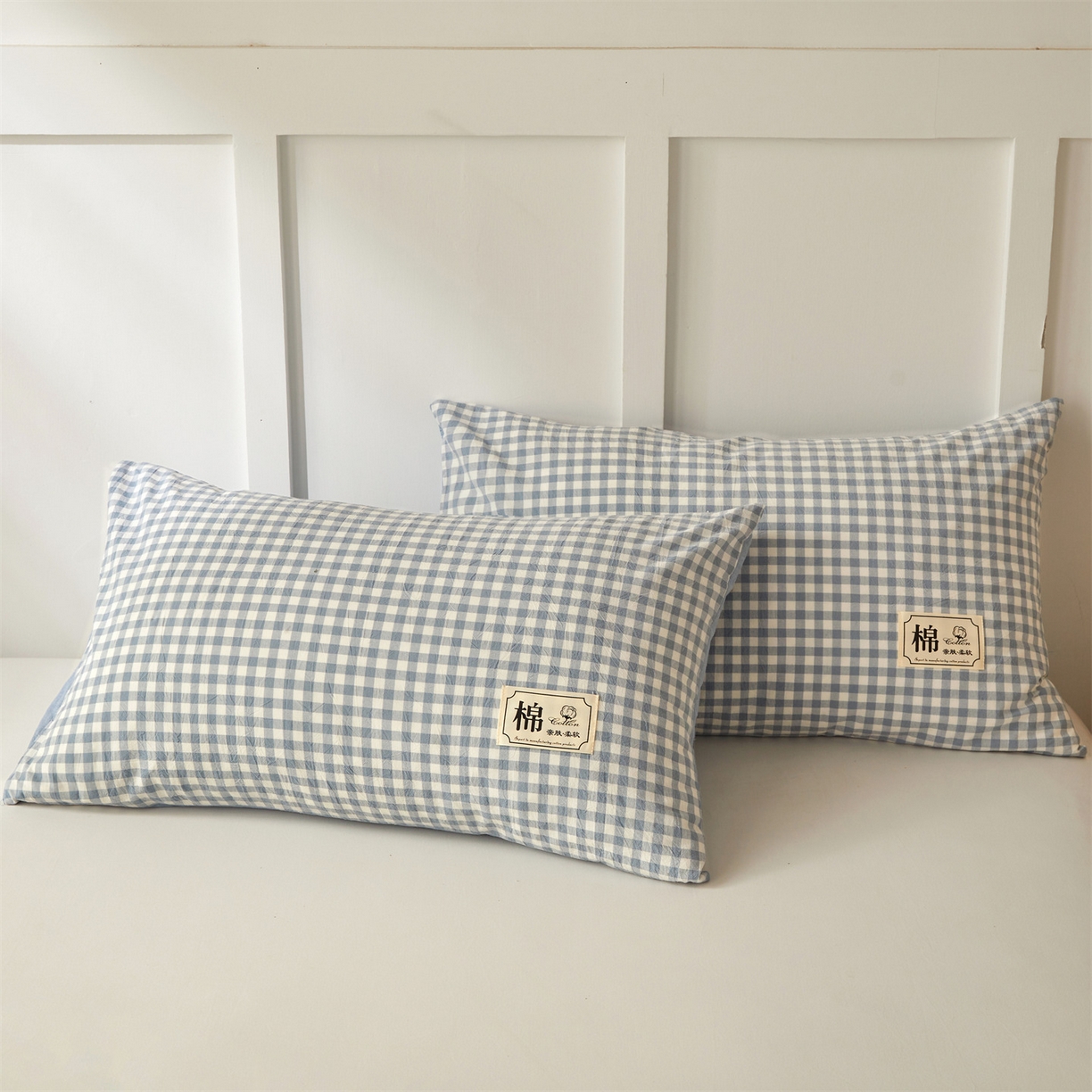 91家纺网 家纺一手货源 找家纺 招财星家纺 2026新款A类无印风100%新疆棉花夏被纯棉夏凉被空调被子薄被芯棉花被四件套 蓝小格