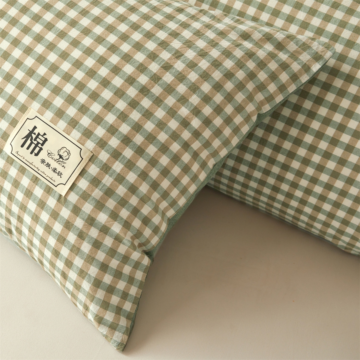 91家纺网 家纺一手货源 找家纺 招财星家纺 2026新款A类无印风100%新疆棉花夏被纯棉夏凉被空调被子薄被芯棉花被四件套 绿小格