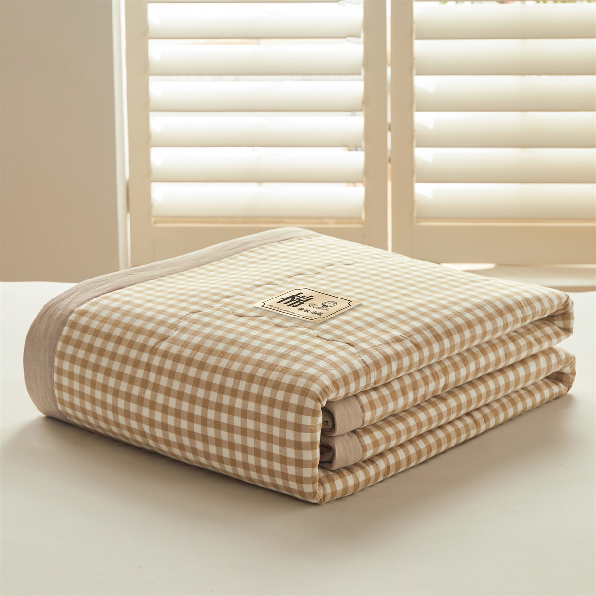 91家纺网 家纺一手货源 找家纺 招财星家纺 2026新款A类无印风100%新疆棉花夏被纯棉夏凉被空调被子薄被芯棉花被四件套 米小格