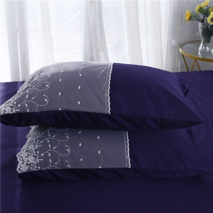 91家纺网 家纺一手货源 找家纺 韩秀 2026新款水洗真丝四件套-甜馨系列 甜馨-藏青