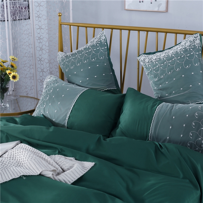 91家纺网 家纺一手货源 找家纺 韩秀 2026新款水洗真丝四件套-甜馨系列 甜馨-孔雀蓝