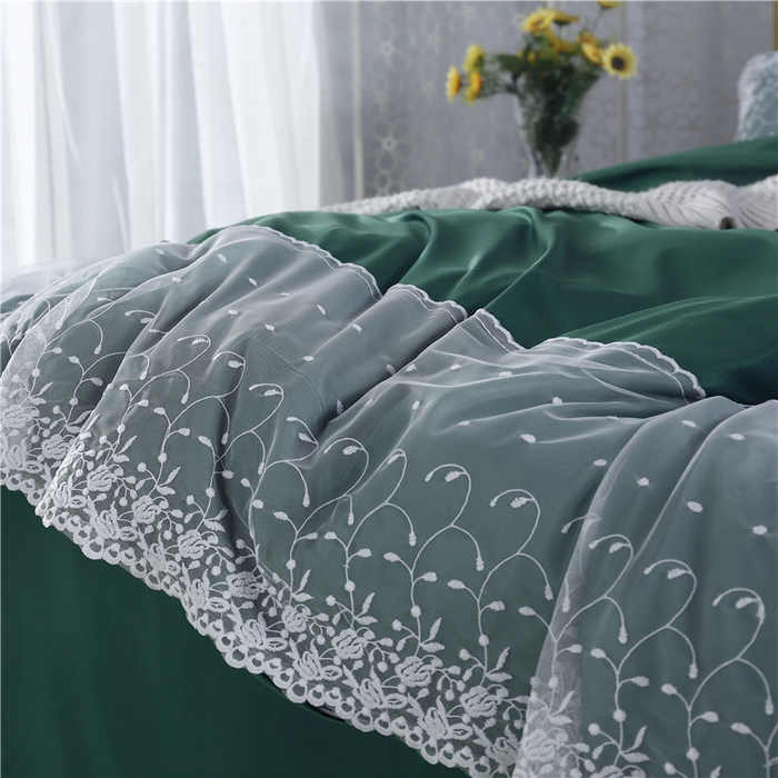 91家纺网 家纺一手货源 找家纺 韩秀 2026新款水洗真丝四件套-甜馨系列 甜馨-孔雀蓝