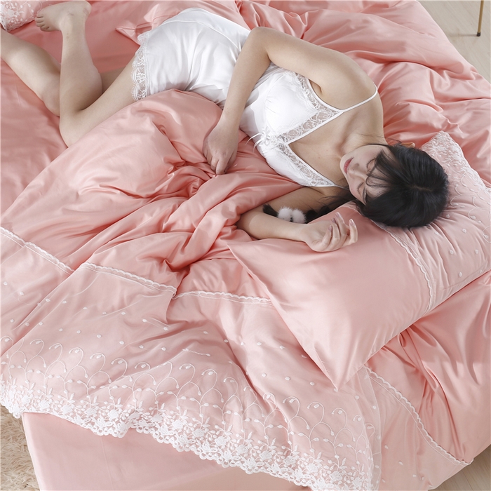 91家纺网 家纺一手货源 找家纺 韩秀 2026新款水洗真丝四件套-甜馨系列 甜馨-玉色3