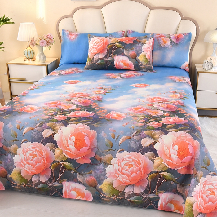 91家纺网 家纺一手货源 找家纺 望淮家纺 2025新款老粗布凉席床单三件套 爱慕