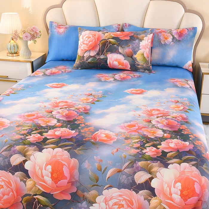 91家纺网 家纺一手货源 找家纺 望淮家纺 2025新款老粗布凉席床单三件套 爱慕