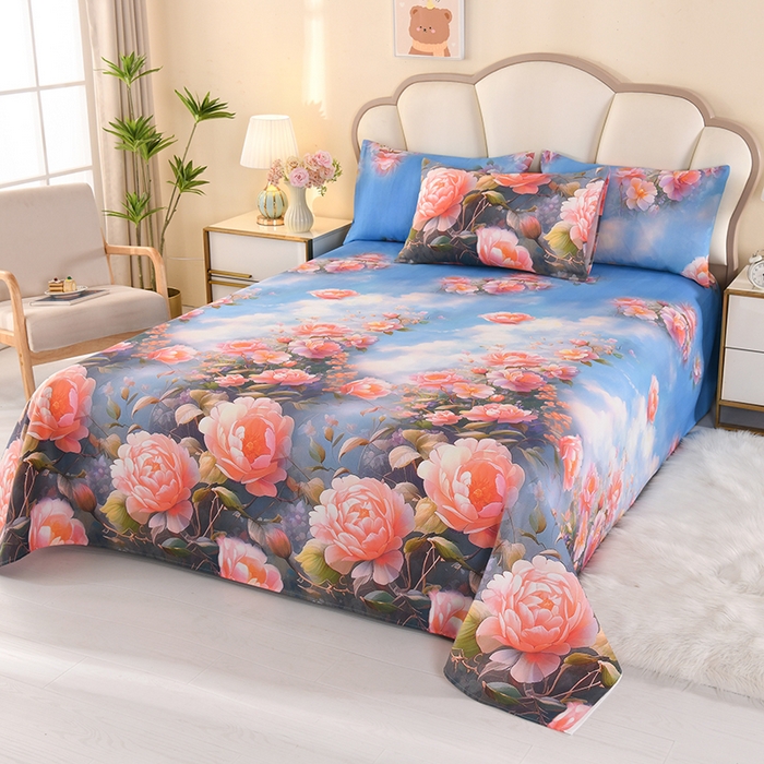 91家纺网 家纺一手货源 找家纺 望淮家纺 2025新款老粗布凉席床单三件套 爱慕