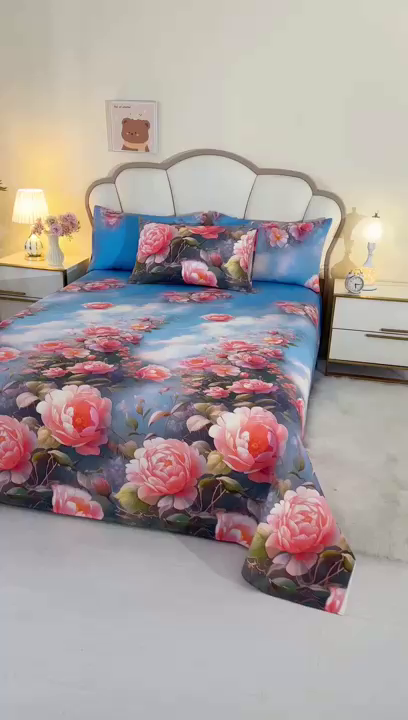 91家纺网 家纺一手货源 找家纺 望淮家纺 2025新款老粗布凉席床单三件套 爱慕