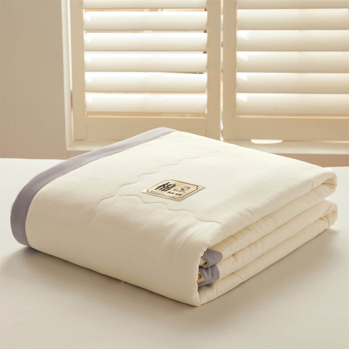 91家纺网 家纺一手货源 找家纺 招财星家纺 2026新款A类无印风100%新疆棉花夏被纯棉夏凉被空调被子薄被芯棉花被四件套 云朵白