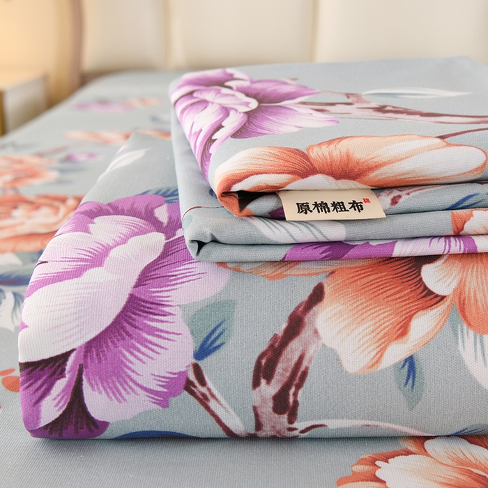 91家纺网 家纺一手货源 找家纺 望淮家纺 2025新款老粗布凉席床单三件套 春暖花开