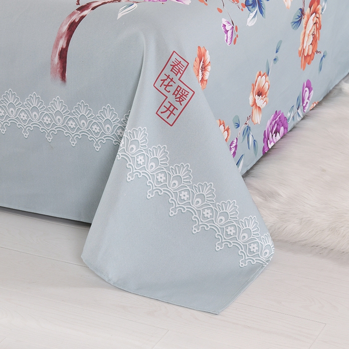 91家纺网 家纺一手货源 找家纺 望淮家纺 2025新款老粗布凉席床单三件套 春暖花开