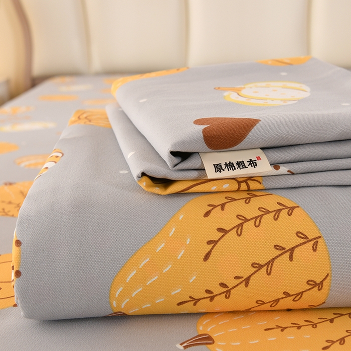 91家纺网 家纺一手货源 找家纺 望淮家纺 2025新款老粗布凉席床单三件套 福瓜