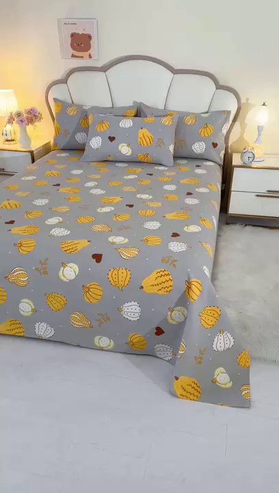 91家纺网 家纺一手货源 找家纺 望淮家纺 2025新款老粗布凉席床单三件套 福瓜