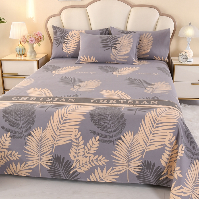 91家纺网 家纺一手货源 找家纺 望淮家纺 2025新款老粗布凉席床单三件套 黄金叶