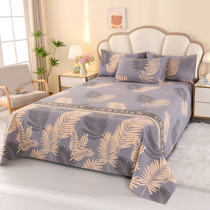 91家纺网 家纺一手货源 找家纺 望淮家纺 2025新款老粗布凉席床单三件套 黄金叶