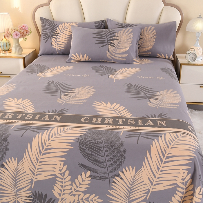 91家纺网 家纺一手货源 找家纺 望淮家纺 2025新款老粗布凉席床单三件套 黄金叶