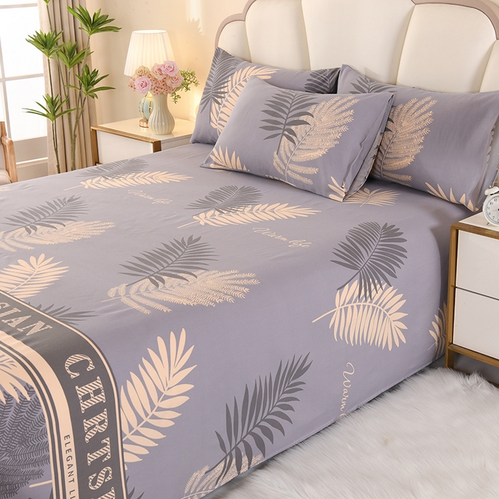 91家纺网 家纺一手货源 找家纺 望淮家纺 2025新款老粗布凉席床单三件套 黄金叶