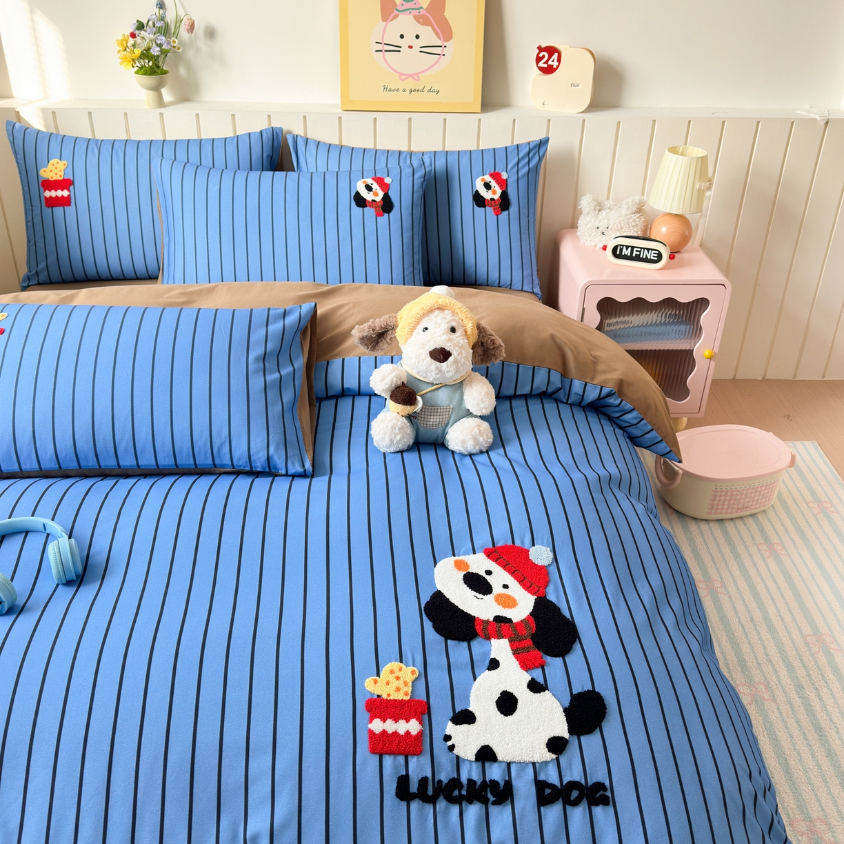 91家纺网 家纺一手货源 找家纺 （总）如意朵 2026新款超柔高密全棉小清新绣花四件套（专版花型）