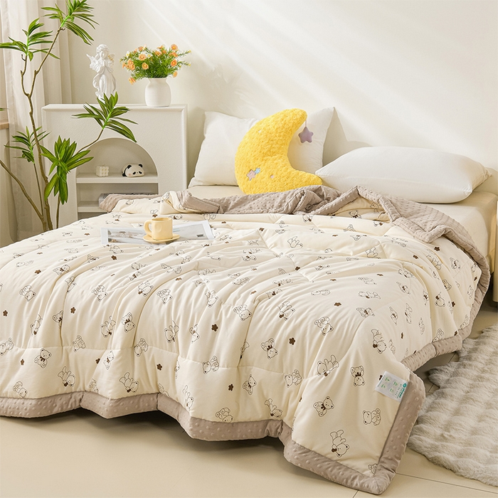 91家纺网 家纺一手货源 找家纺 （总）壹张床 2026新款A类水洗棉3D豆豆夏被夏凉被空调被