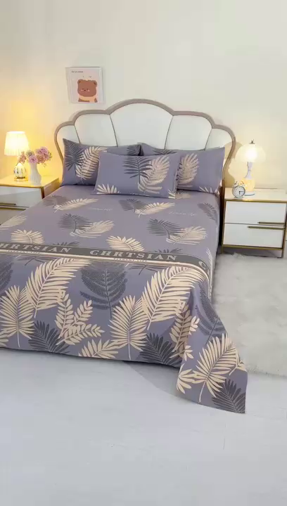 91家纺网 家纺一手货源 找家纺 望淮家纺 2025新款老粗布凉席床单三件套 黄金叶