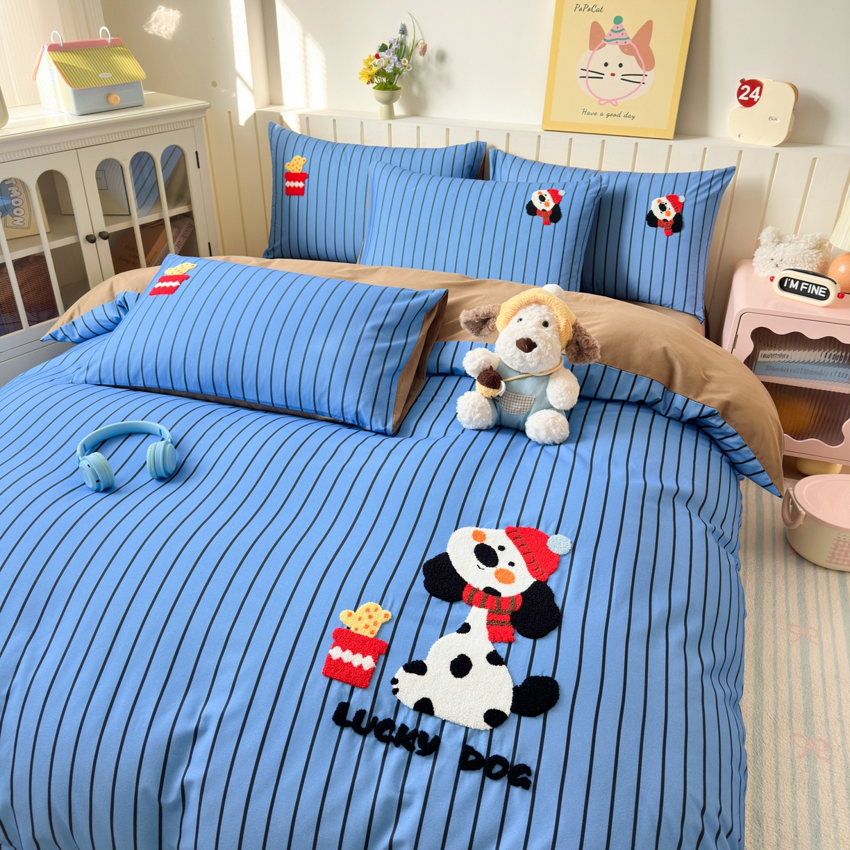 91家纺网 家纺一手货源 找家纺 （总）如意朵 2026新款超柔高密全棉小清新绣花四件套（专版花型）