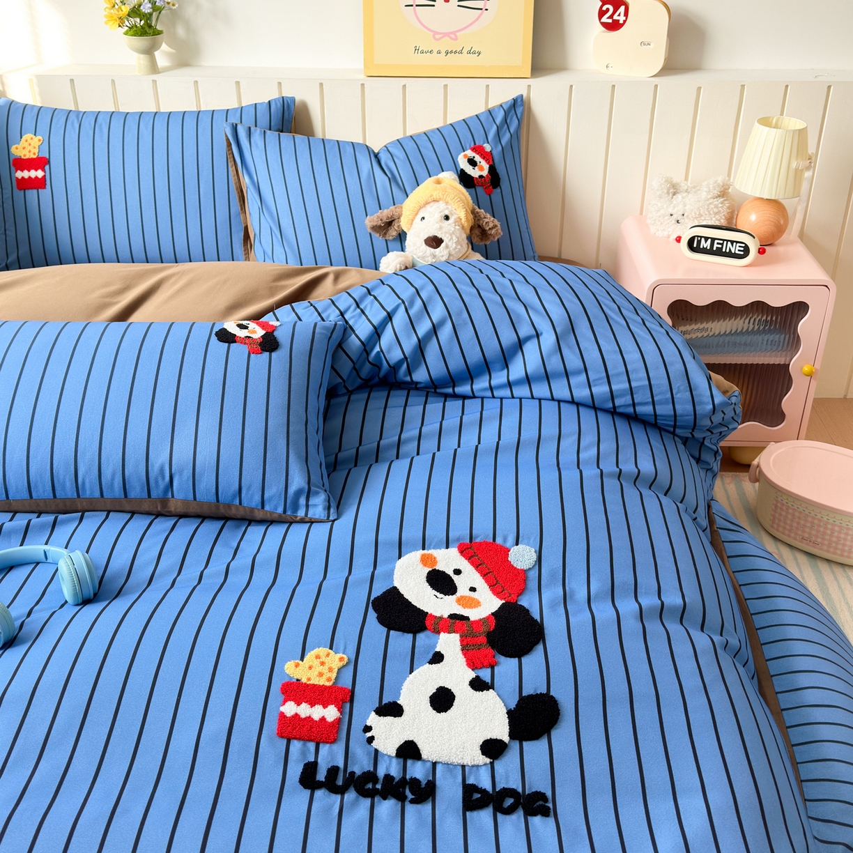 91家纺网 家纺一手货源 找家纺 （总）如意朵 2026新款超柔高密全棉小清新绣花四件套（专版花型）