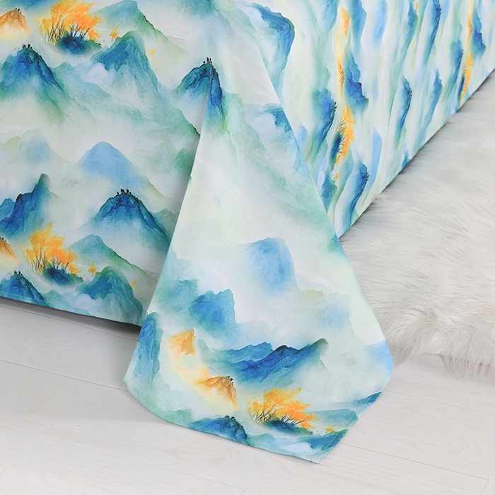 91家纺网 家纺一手货源 找家纺 望淮家纺 2025新款老粗布凉席床单三件套 江南韵