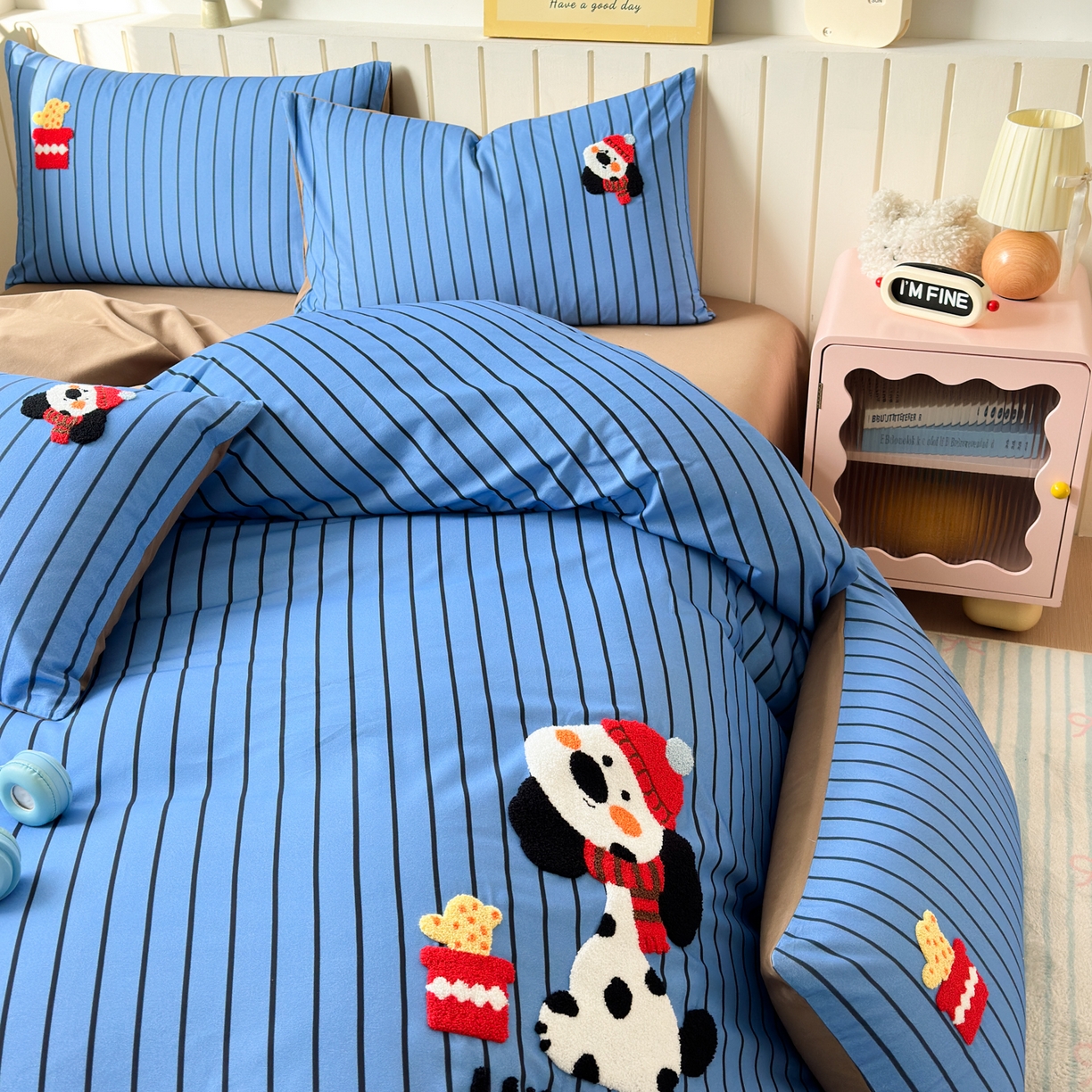 91家纺网 家纺一手货源 找家纺 （总）如意朵 2026新款超柔高密全棉小清新绣花四件套（专版花型）