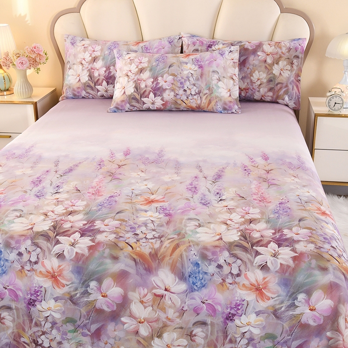 91家纺网 家纺一手货源 找家纺 望淮家纺 2025新款老粗布凉席床单三件套 梦幻