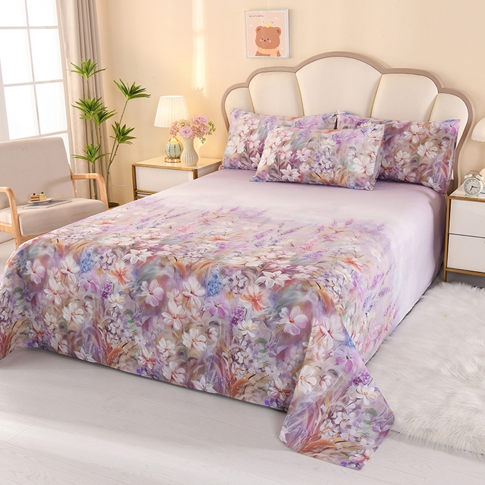 91家纺网 家纺一手货源 找家纺 望淮家纺 2025新款老粗布凉席床单三件套 梦幻