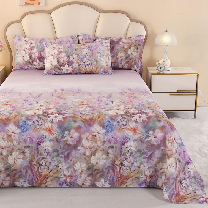 91家纺网 家纺一手货源 找家纺 望淮家纺 2025新款老粗布凉席床单三件套 梦幻