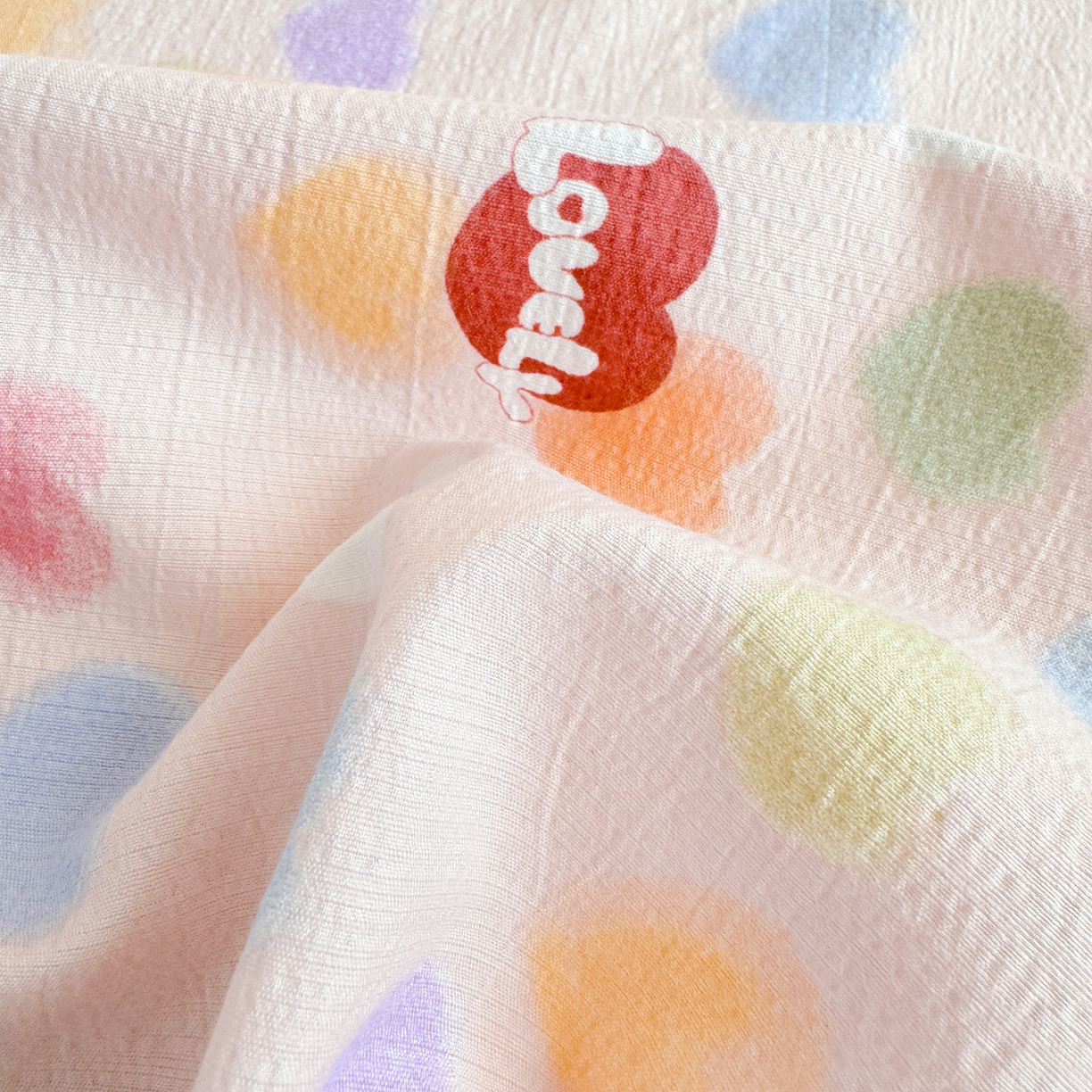 91家纺网 家纺一手货源 找家纺 眠势力 2026新款双层纱床单单件云感皱皱纱床罩三件套 彩色心情