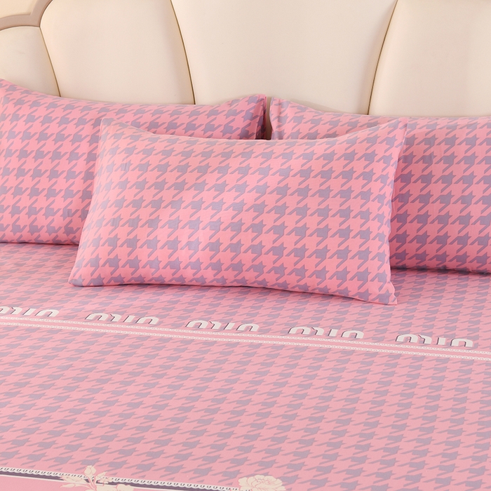 91家纺网 家纺一手货源 找家纺 望淮家纺 2025新款老粗布凉席床单三件套 千鸟格