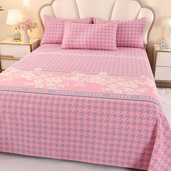 91家纺网 家纺一手货源 找家纺 望淮家纺 2025新款老粗布凉席床单三件套 千鸟格