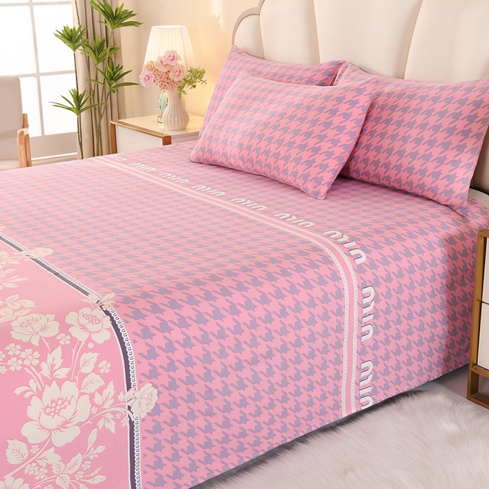 91家纺网 家纺一手货源 找家纺 望淮家纺 2025新款老粗布凉席床单三件套 千鸟格