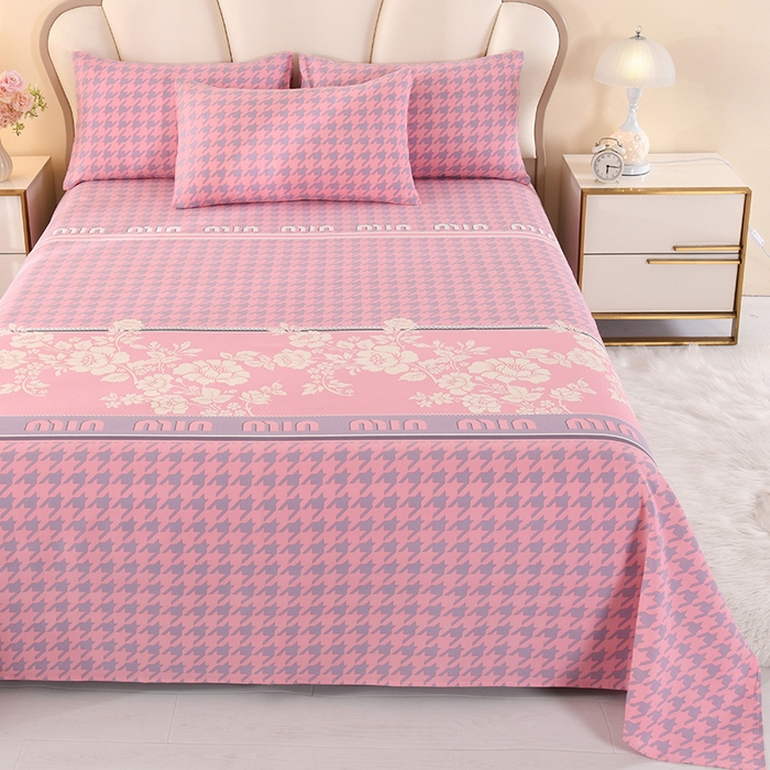 91家纺网 家纺一手货源 找家纺 望淮家纺 2025新款老粗布凉席床单三件套 千鸟格