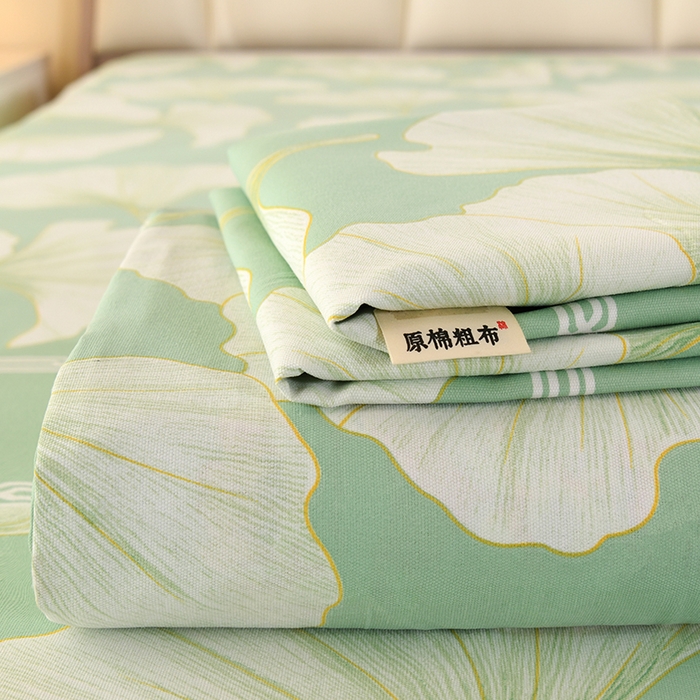 91家纺网 家纺一手货源 找家纺 望淮家纺 2025新款老粗布凉席床单三件套 三生有幸