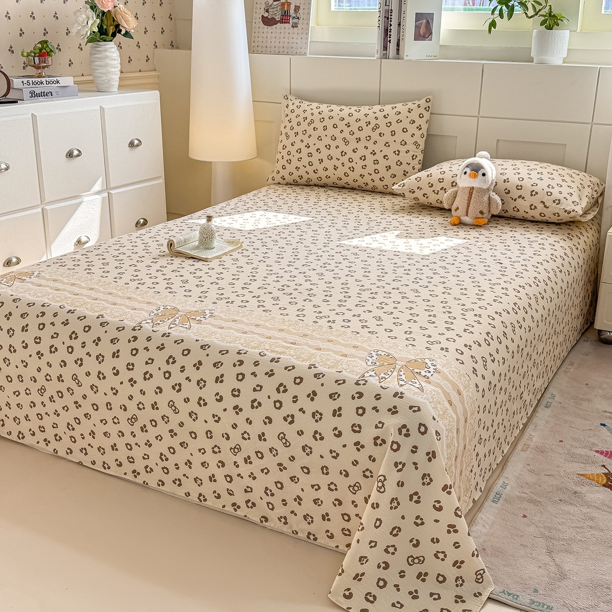 91家纺网 家纺一手货源 找家纺 眠势力 2026新款双层纱床单单件云感皱皱纱床罩三件套 金蝶逐影